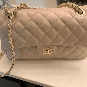 Cream Chanel bag